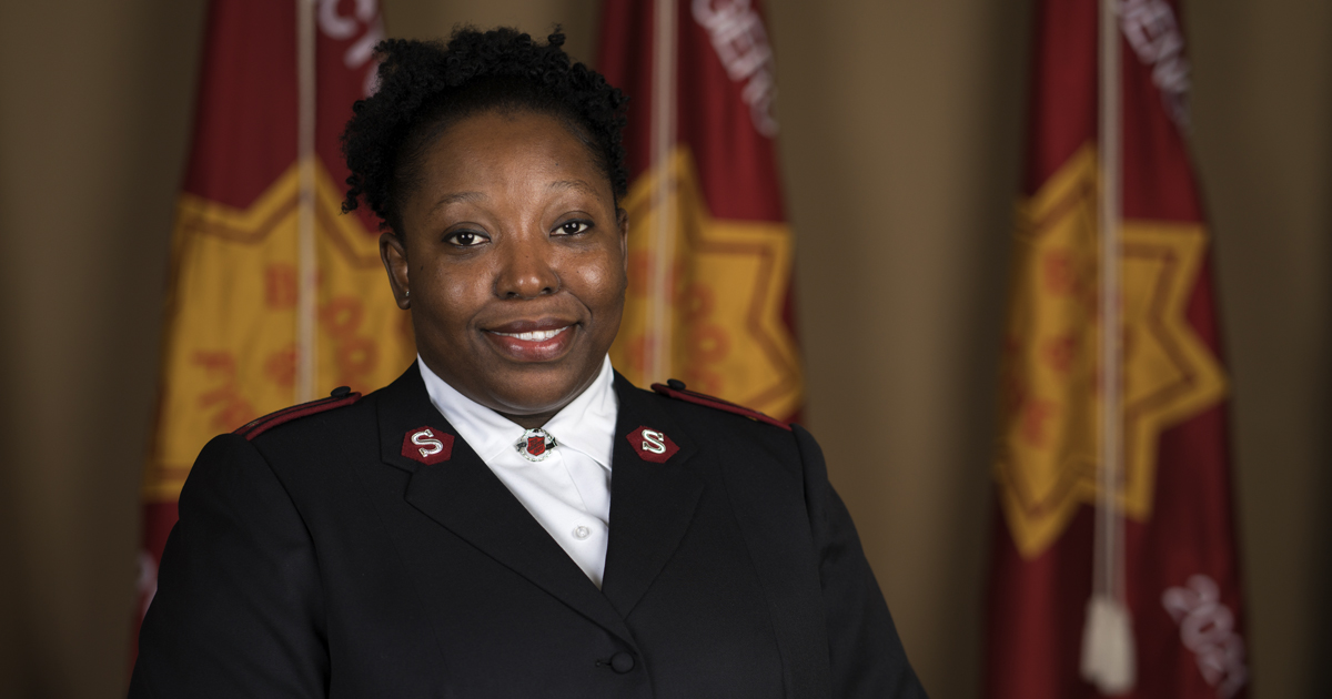 A Black woman in a Salvation Army uniform